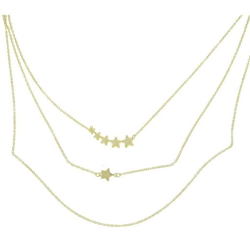 GARG TRIPLA ESTRELAS  FOLHEADO A OURO 18K