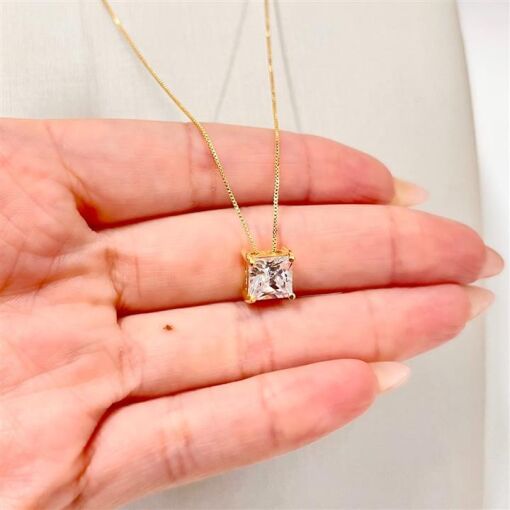 BR PEDRA QUADRADA P FOLHEADO A OURO 18K