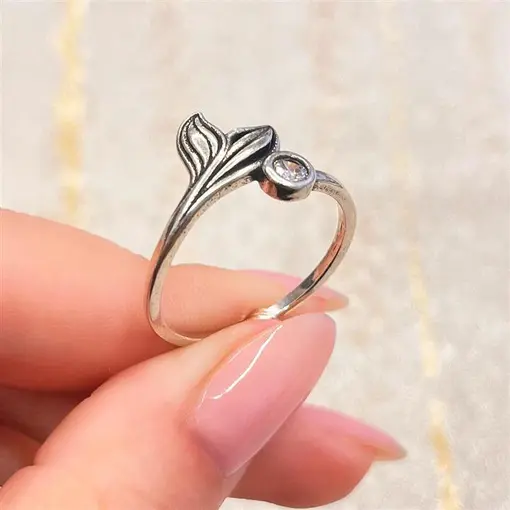 ANEL C/ CALDA DE SEREIA E ZIRCONIA PRATA 925