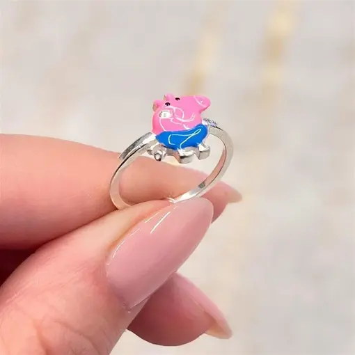 ANEL INF PEPPA PIG RESINADA PRATA 925