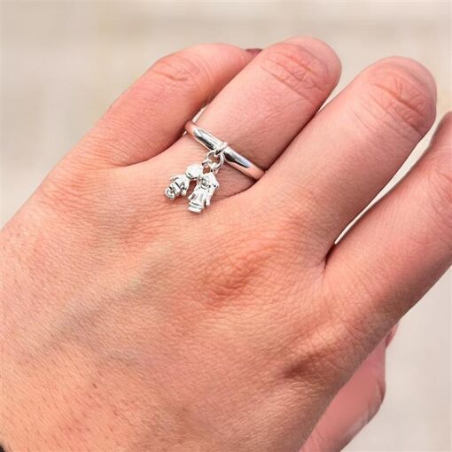 ANEL C/ PINGENTE DE CASAL PRATA 925