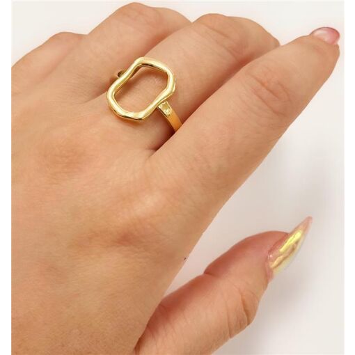 ANEL VAZADO  FOLHEADO A OURO 18K