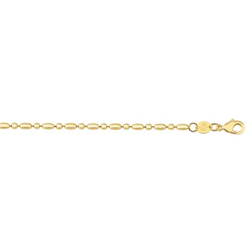 COR C/ 1 OVAL 1 BOLINHA 2,3MM FOLHEADO A OURO 18K