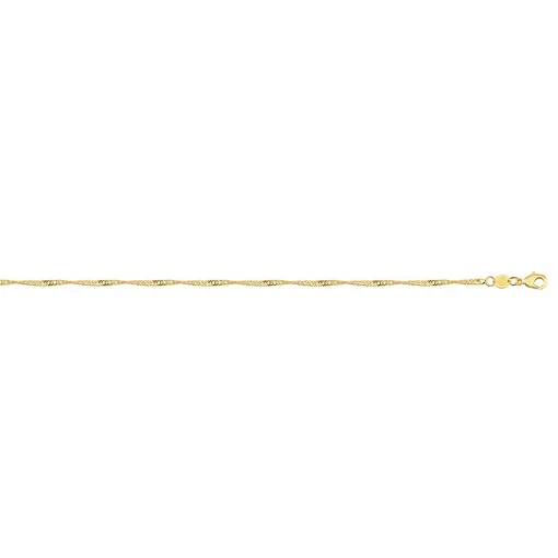 CORRENTE SINGAPURA 2,30MM FOLHEADO A OURO 18K