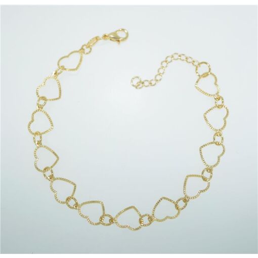 PULSEIRA CORAÇÕES FOLHEADO A PRATA