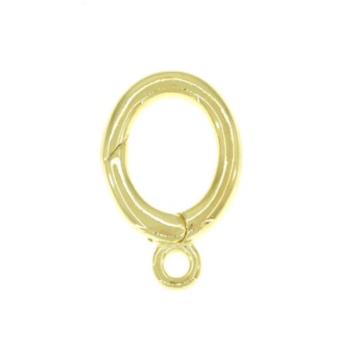 FECHO OVAL 1ARG FOLHEADO A OURO 18K