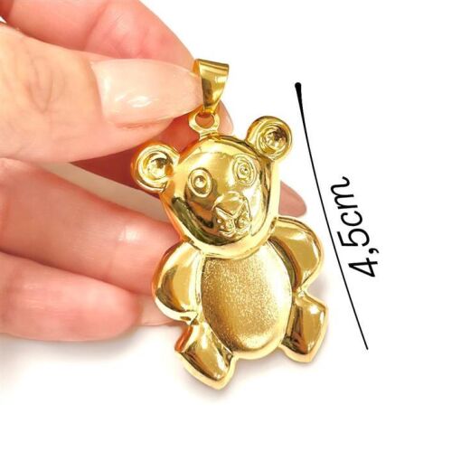 PG URSO FOSCO FOLHEADO A OURO 18K