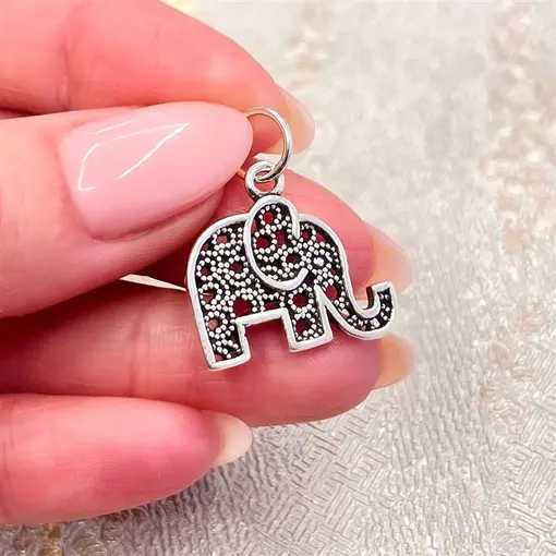 PINGENTE MEDIO ELEFANTE  PRATA 925
