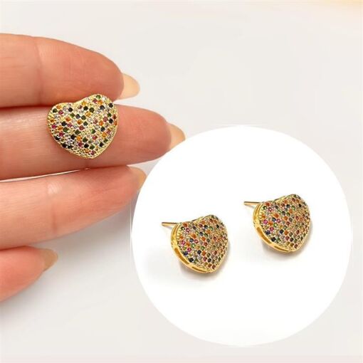 BR CORAÇÃO CRAVEJADO FOLHEADO A OURO 18K
