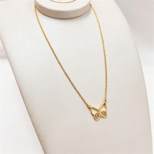 GARG BORBOLETA FOLHEADO A OURO 18K
