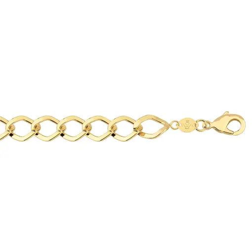 CORRENTE ELO UM POR 9,5MM  UM TORCIDO FOLHEADO A OURO 18K