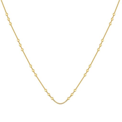 CORRENTE VENEZIANA C/ 3 BOLINHAS 3MM FOLHEADO A OURO 18K