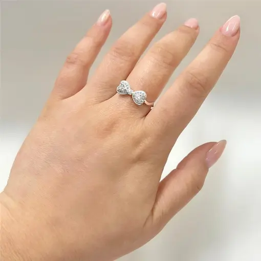 ANEL ARO OND. LAÇO CRAVEJADO  FOLHEADO A PRATA