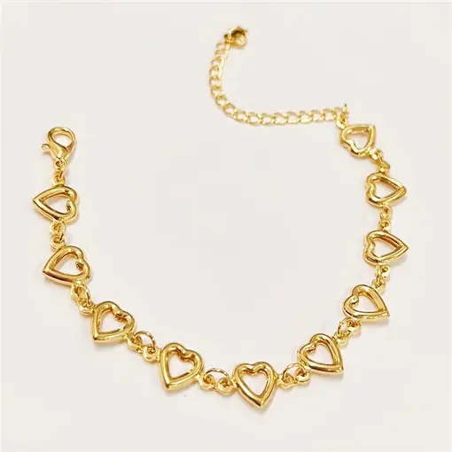 PUL CORAÇÕES DUPLOS FOLHEADO A OURO 18K