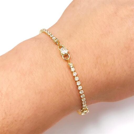 PUL ZIRC C/ PONTOS DE LUZ  FOLHEADO A OURO 18K