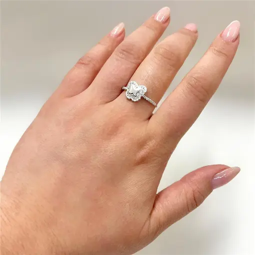 ANEL BORBOLETA CRAVEJADA NAS BORDAS  FOLHEADO A PRATA