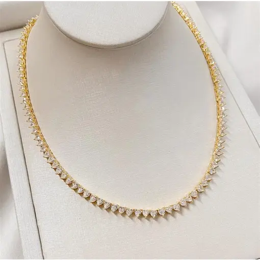 COLAR RIVIERA CORAÇÕES 3MM FOLHEADO A OURO 18K