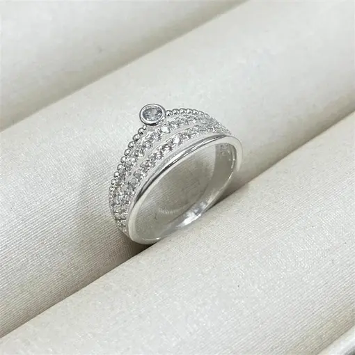 ANEL ARO TRIPLO RED/2 CRAV FOLHEADO A PRATA