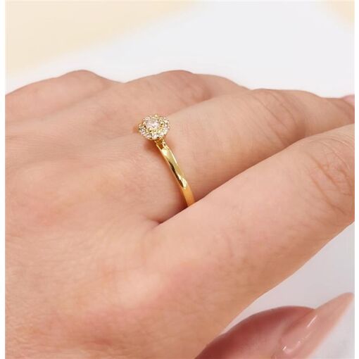 ANEL SOLITARIO  FOLHEADO A OURO 18K