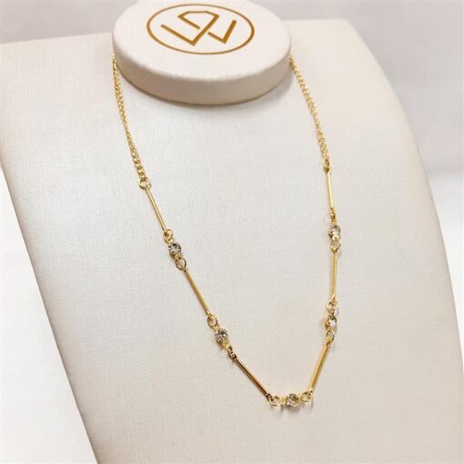 CHOKER C/ PONTOS DE LUZ FOLHEADO A OURO 18K