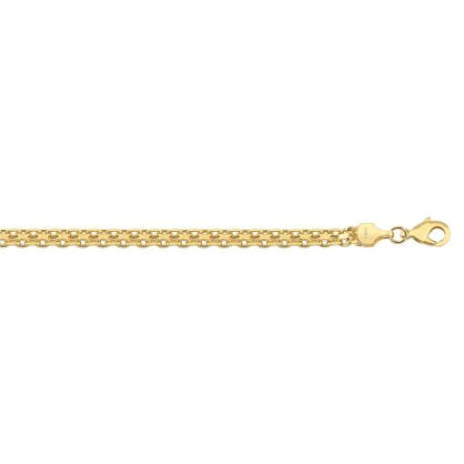 CORRENTE DUPLA 4MM FOLHEADO A OURO 18K