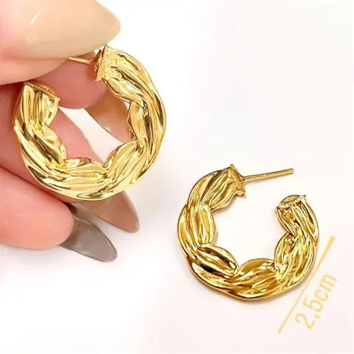 BR ARGOLA CHATA 2,5CM FOLHEADO A OURO 18K