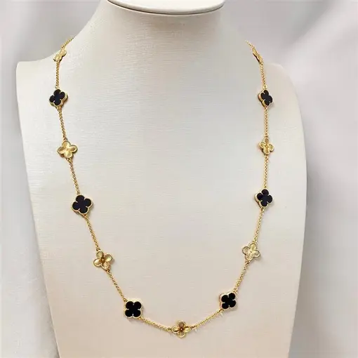 COLAR TREVOS  FOLHEADO A OURO 18K