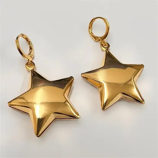 BR CLICK ESTRELA 3CM FOLHEADO A OURO 18K