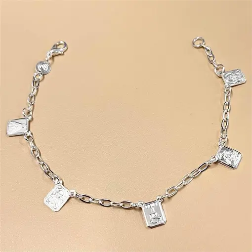 PULSEIRA RELIGIOSA  FOLHEADO A PRATA