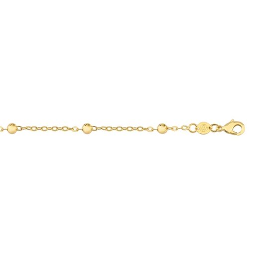 CORRENTE CADEADO C/ BOLINHA 4MM FOLHEADO A OURO 18K