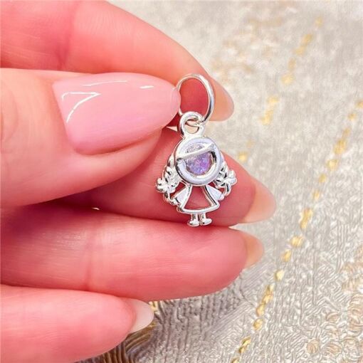 PINGENTE MENINA C/ ZIRCONIA PRATA 925