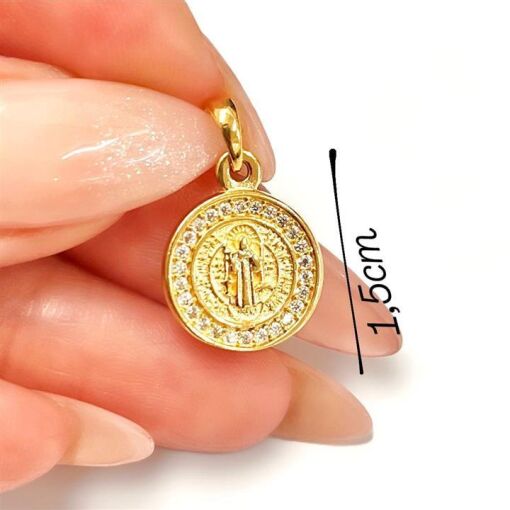 PING 7MM SÃO BENTO CRAV. FOLHEADO A OURO 18K