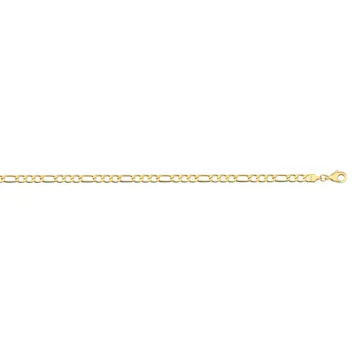 CORRENTE FIGARO FLAT 3X1 3,7 FOLHEADO A OURO 18K