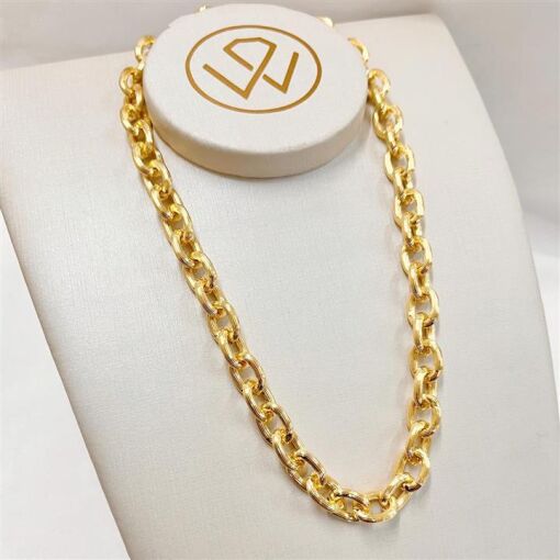 GARG ELOS MÉDIOS RISCADOS FOLHEADO A OURO 18K