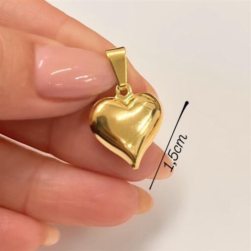 PING CORAÇÃO 1,5CM DUPLA FOLHEADO A OURO 18K