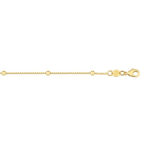CORRENTE VENEZIANA C/ BOLINHA 3MM FOLHEADO A OURO 18K