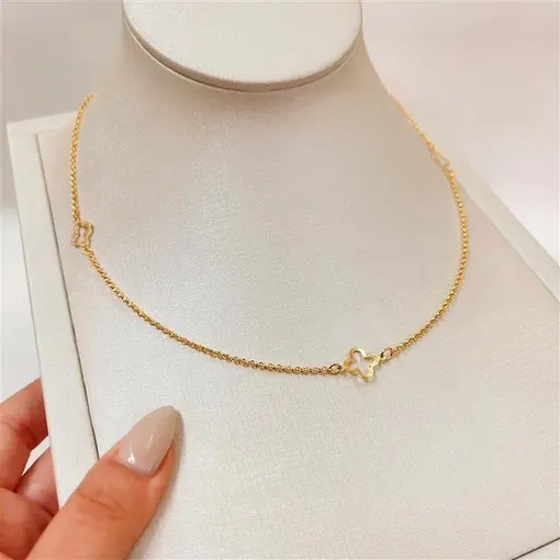 GARG 3 TREVINHOS VAZ LISOS  FOLHEADO A OURO 18K