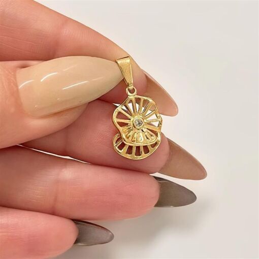 PING  FLOR VAZADA FOLHEADO A OURO 18K