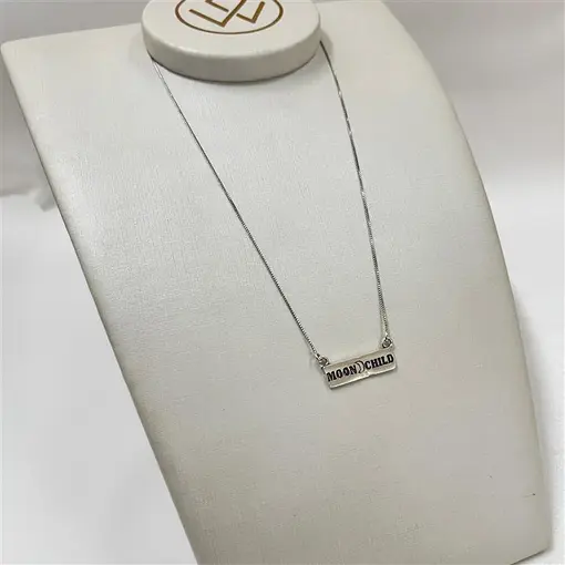 COLAR C/ PLAQUINHA MOON CHILD PRATA 925