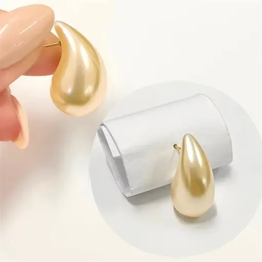 PEROLA GOTA 25MM FOLHEADO A OURO 18K