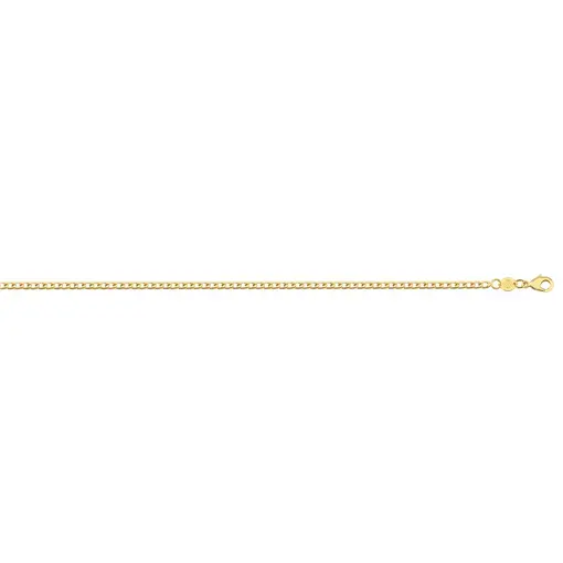 CORRENTE CUBANA FLAT 2,7MM FOLHEADO A OURO 18K