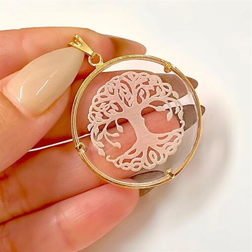 PING ÁRVORE DA VIDA 3,2CM  FOLHEADO A OURO 18K