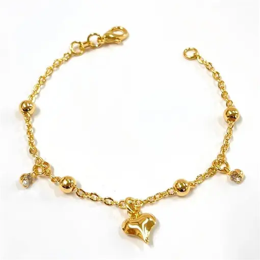 PUL INFANTIL CORAÇÃO  FOLHEADO A OURO 18K