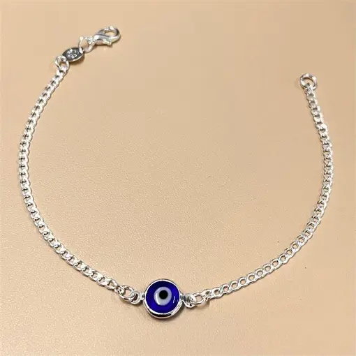 PULSEIRA OLHO GREGO  FOLHEADO A PRATA