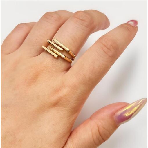 ANEL 3D  FOLHEADO A OURO 18K
