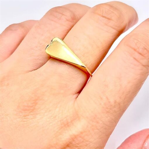 ANEL REG. CORAÇÃO  FOLHEADO A OURO 18K