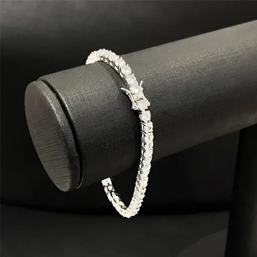 RIVIERA MASC ZIRCONIA 3MM 19CM PRATA 925