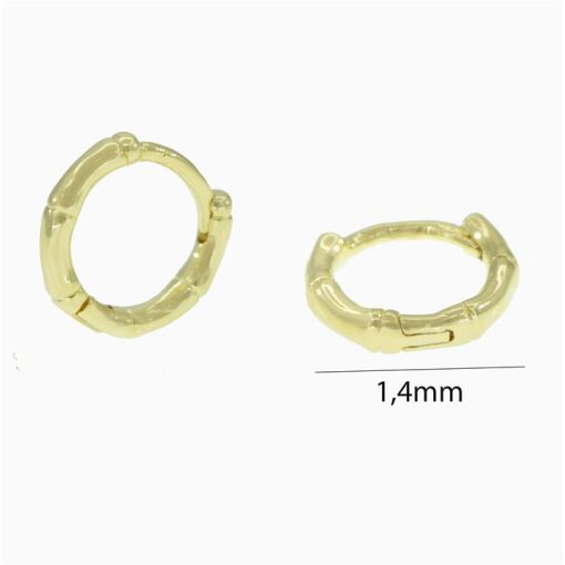 BR CLICK TIPO BAMBU 1,4CM  FOLHEADO A OURO 18K