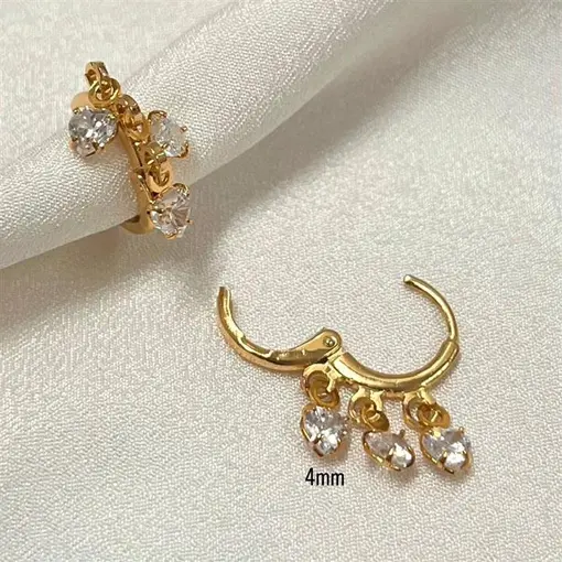 BR CLICK MINI CORAÇÕES FOLHEADO A OURO 18K