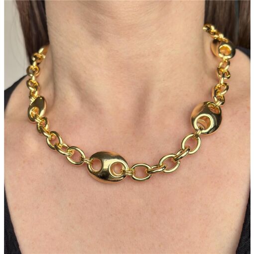 GARG  ELOS C/ GUCCI 2,5CM FOLHEADO A OURO 18K
